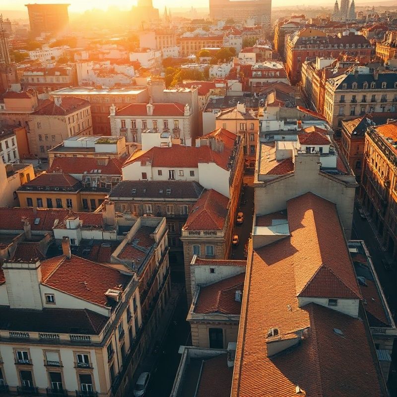 Vista aérea del Eixample de Barcelona a la hora dorada